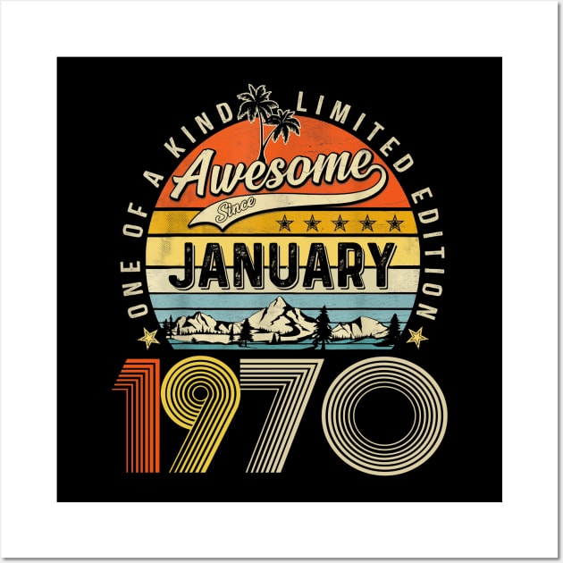 Awesome Since January 1970 Vintage 53rd Birthday Wall Art by Ripke Jesus